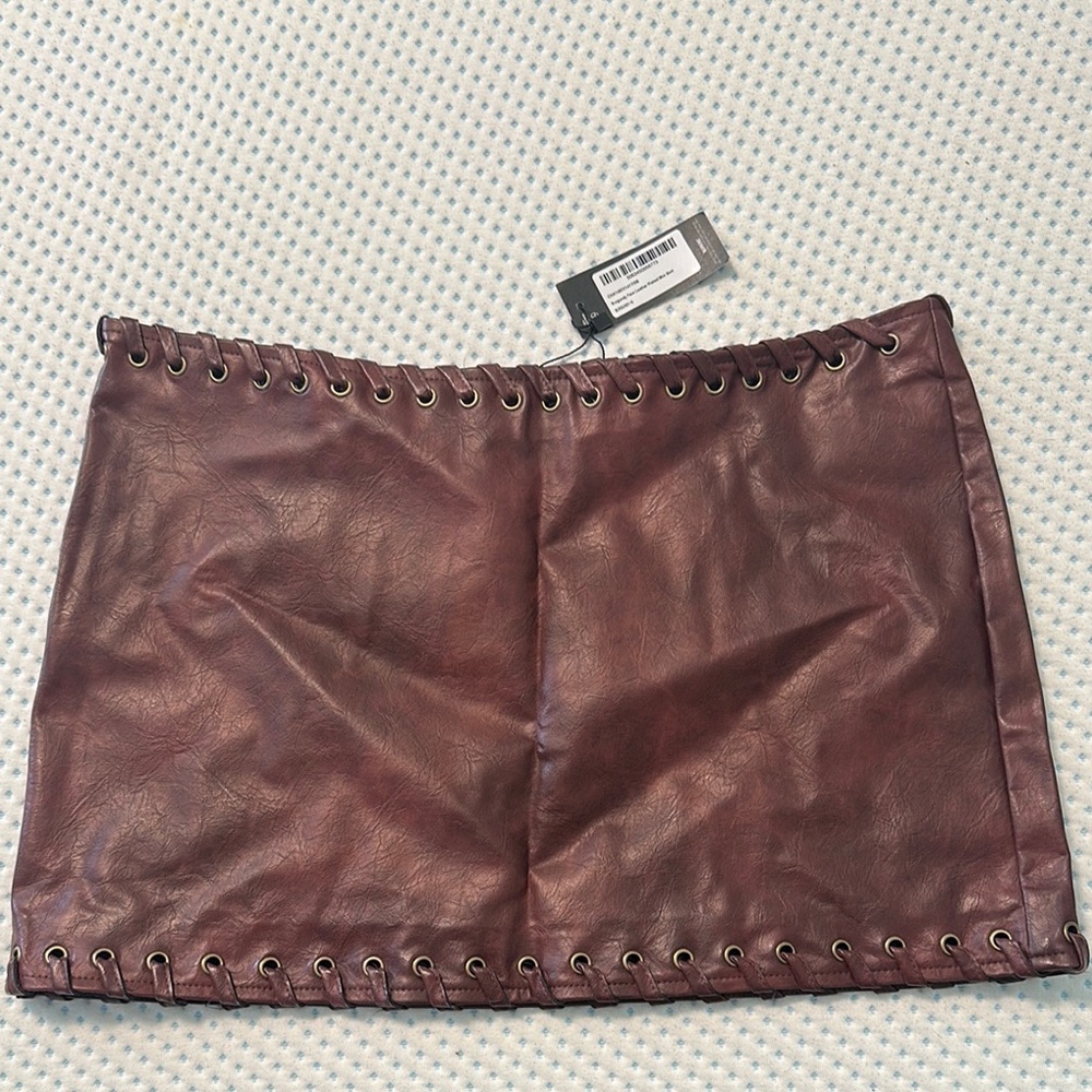 SHEIN Brown Embellished Mini Pencil Skirt